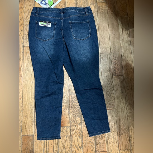 D. Jeans Ankle Straight Plus Size Dark Blue Women’s Neans- Stretch Denim - Picture 5 of 5